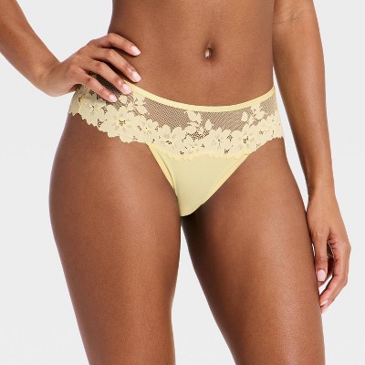 Women's Bloom Edge Lace Cheeky Underwear - Auden™ Yellow XS
