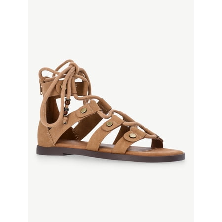No Boundaries Women's Lace Up Gladiator Sandals