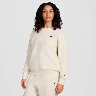 Champion Women's Fleece Crewneck Sweatshirt - Cream M