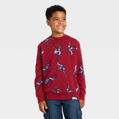 Boys' Marvel Spider-Man Fleece Sweatshirt - Maroon L