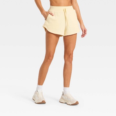 Women's Active Comfort French Terry High-Rise Shorts 3" - All In Motion™ Light Yellow XXL