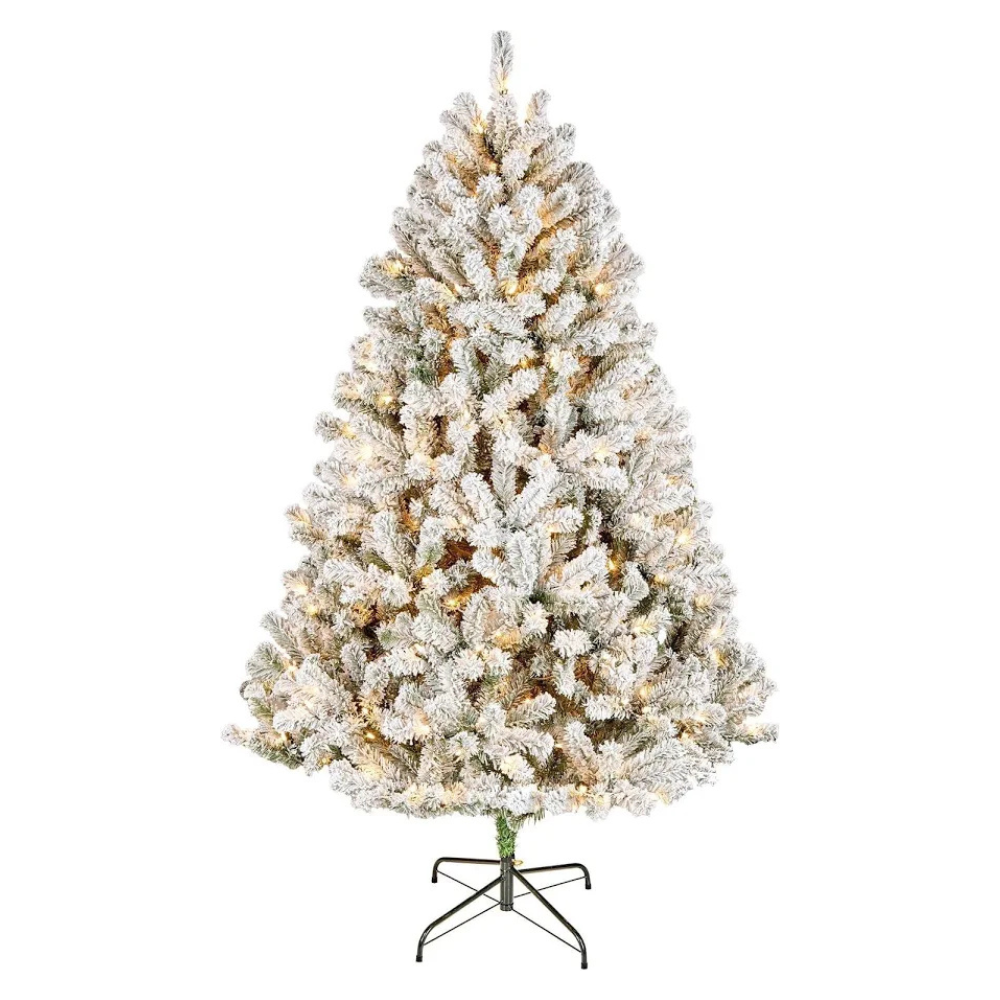 6' Pre-Lit Flocked Christmas Tree $35