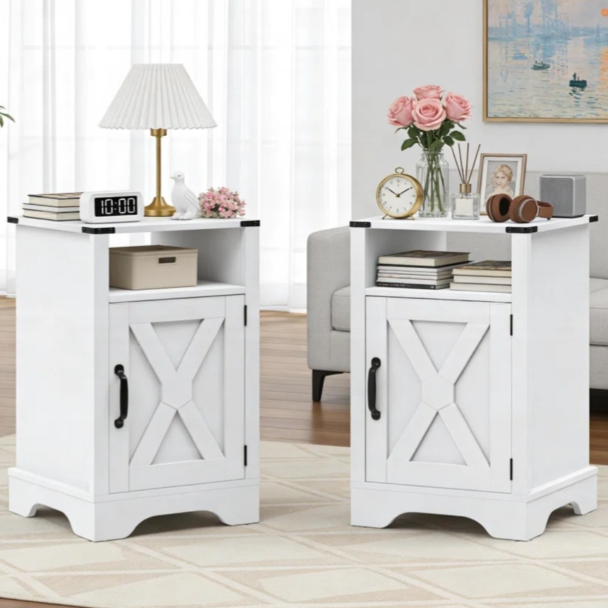 2 Side Tables with Charging Stations $99