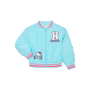 Girls' Hello Kitty Bomber Jacket (Tanger Turquoise & Carmine Rose) $7.50 + Free S&H on $35+