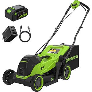 Greenworks 24V 14" Cordless Lawn Mower w/ 5Ah Battery & 65W USB-C Charger $129.95 + Free S&H