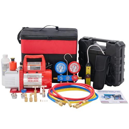 OLIXIS 110V 1/3 HP 4CFM Vacuum Pump Kit w/ Manifold Gauge Set Amazon