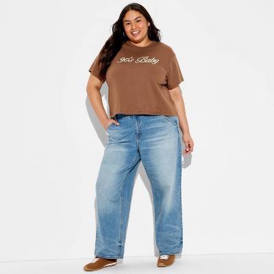 Women's 90's Baby Short Sleeve Graphic T-Shirt - Brown 3X