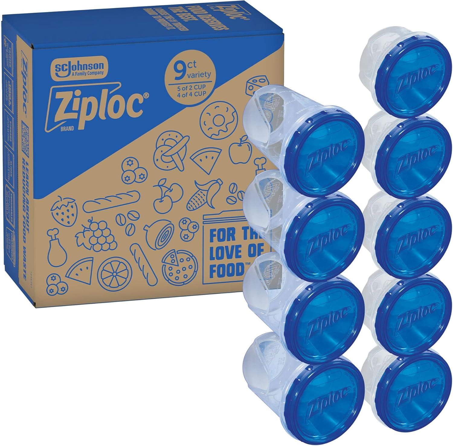 9-Count Ziploc Twist 'n Loc Food Storage Meal Prep Containers Amazon