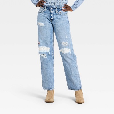 Women's Western Low-Rise Baggy Crafted Jeans - Universal Thread™ Light Wash 8