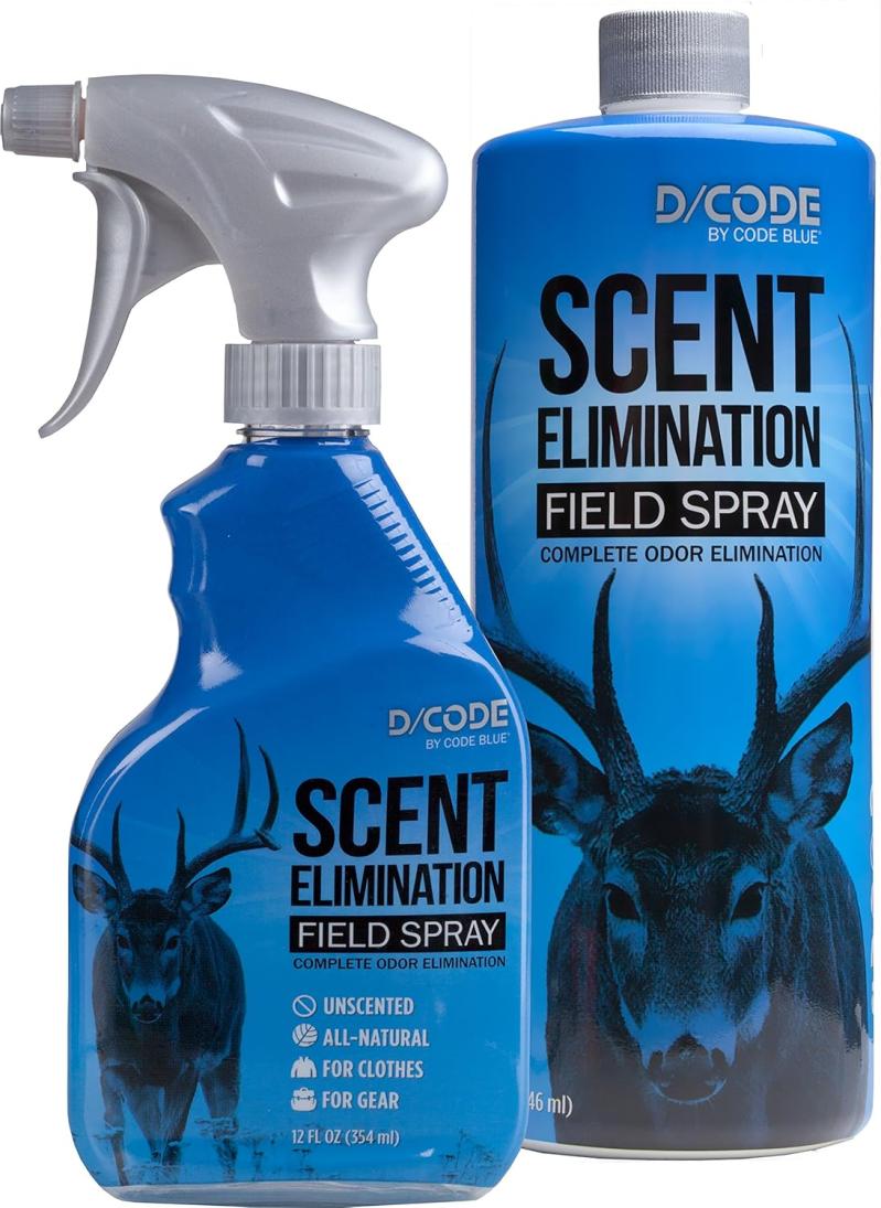 Code Blue Scent Elimination Field Spray (12oz + 32oz Refill) Amazon