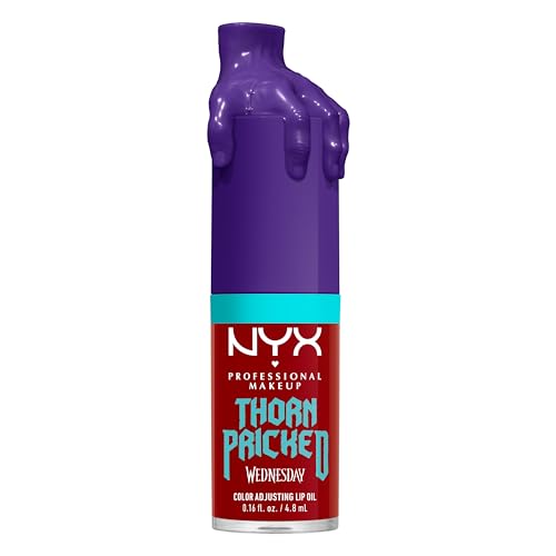 NYX PROFESSIONAL MAKEUP Wednesday Color-Shifting Lip Oil, Moisturizing, Tinted, and Non-Sticky Lip Gloss with up to 12HR Hydration - Thorn Pricked