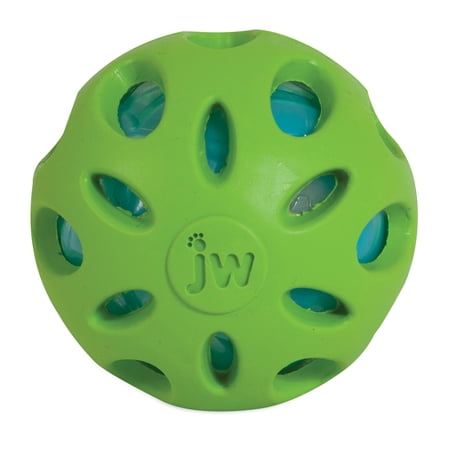JW Crackle Ball Non-Toxic Rubber Dog Toys for Dogs 30-60 lb, Assorted, Medium, Pack of 1