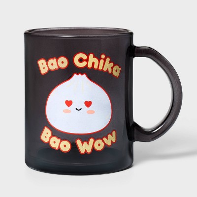 16 fl oz Glass Mug Bao Chika Black