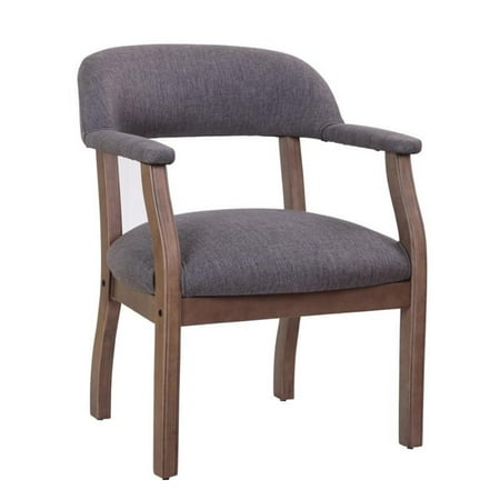 Boss Office Products Modern Captain's Reception Waiting Room Chair in Slate Grade Commercial Grade Linen