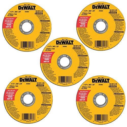 DeWalt 4.5" Cutting Wheel 5-Pack