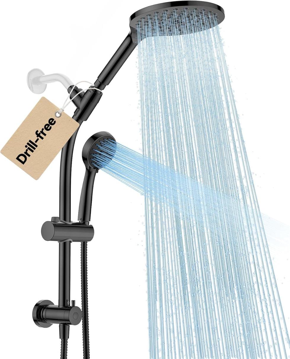 MakeFit 2-in-1 Dual Handheld Shower Head Combo w/ 3 Way Diverter Amazon