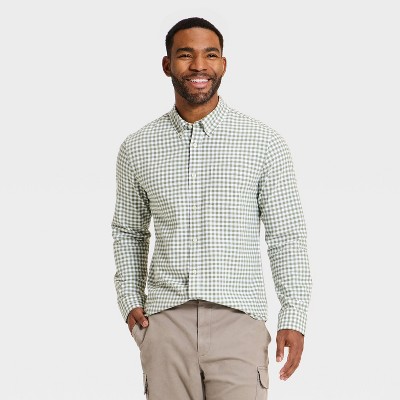 Men's Every Wear Long Sleeve Oxford Button-Down Shirt - Goodfellow & Co™ Green Gingham M