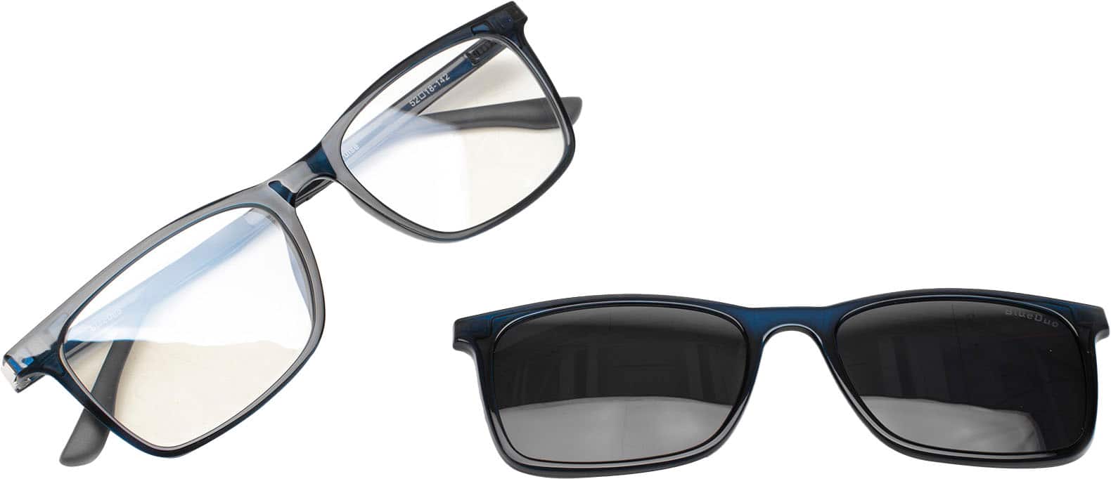 Wavebalance - BlueDuo, Cruise, Blue Light Reducing Glasses with Magnetic Sunglass Clip-On - Midnight