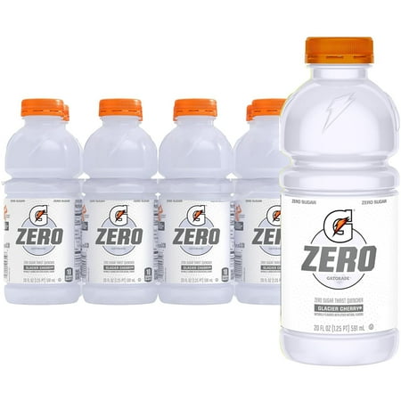 Gatorade Zero Sugar Thirst Quencher Glacier Cherry Sports Drinks, 20 fl oz, 8 Count Bottles