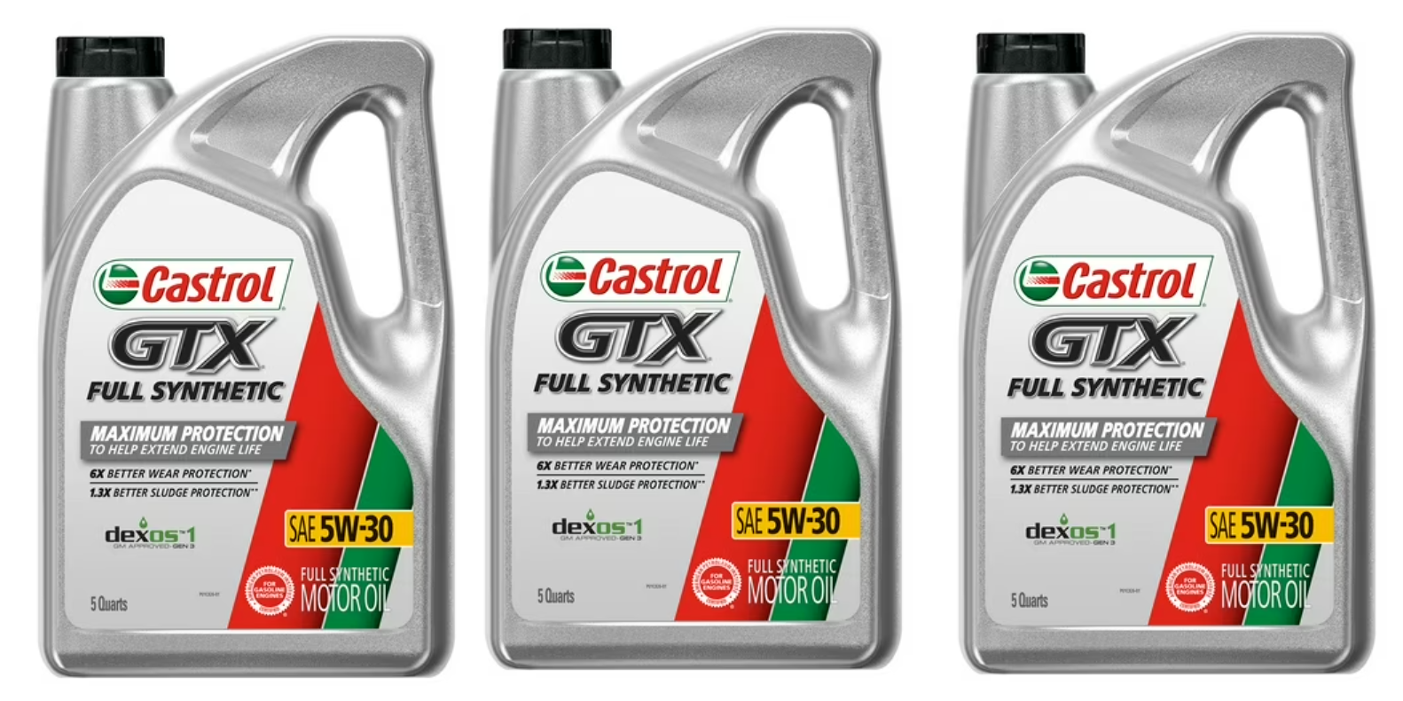 3-Pack Castrol GTX Full Synthetic 5W-30 Motor Oil (5 Quarts) Walmart