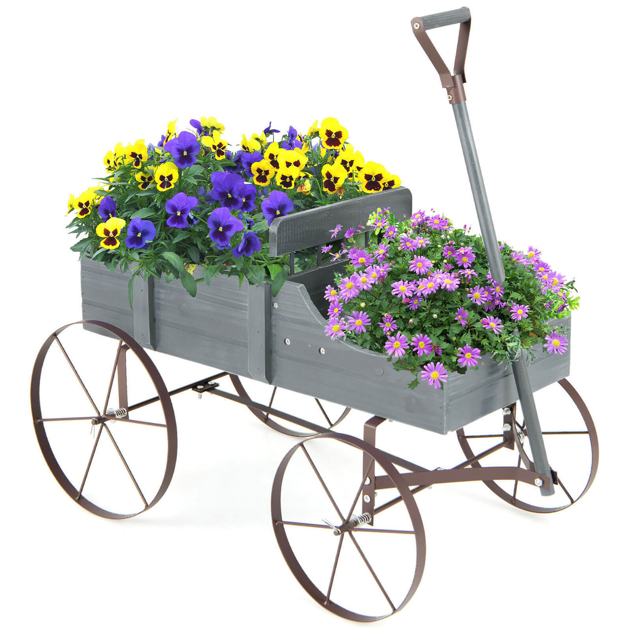 Wooden Wagon Planter in 5 Colors $35