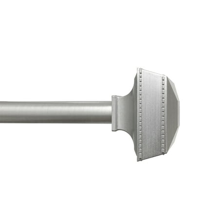 Mainstays 3/4 Inch Brushed Nickel Square Adjustable Curtain Rod Set, 30-84"