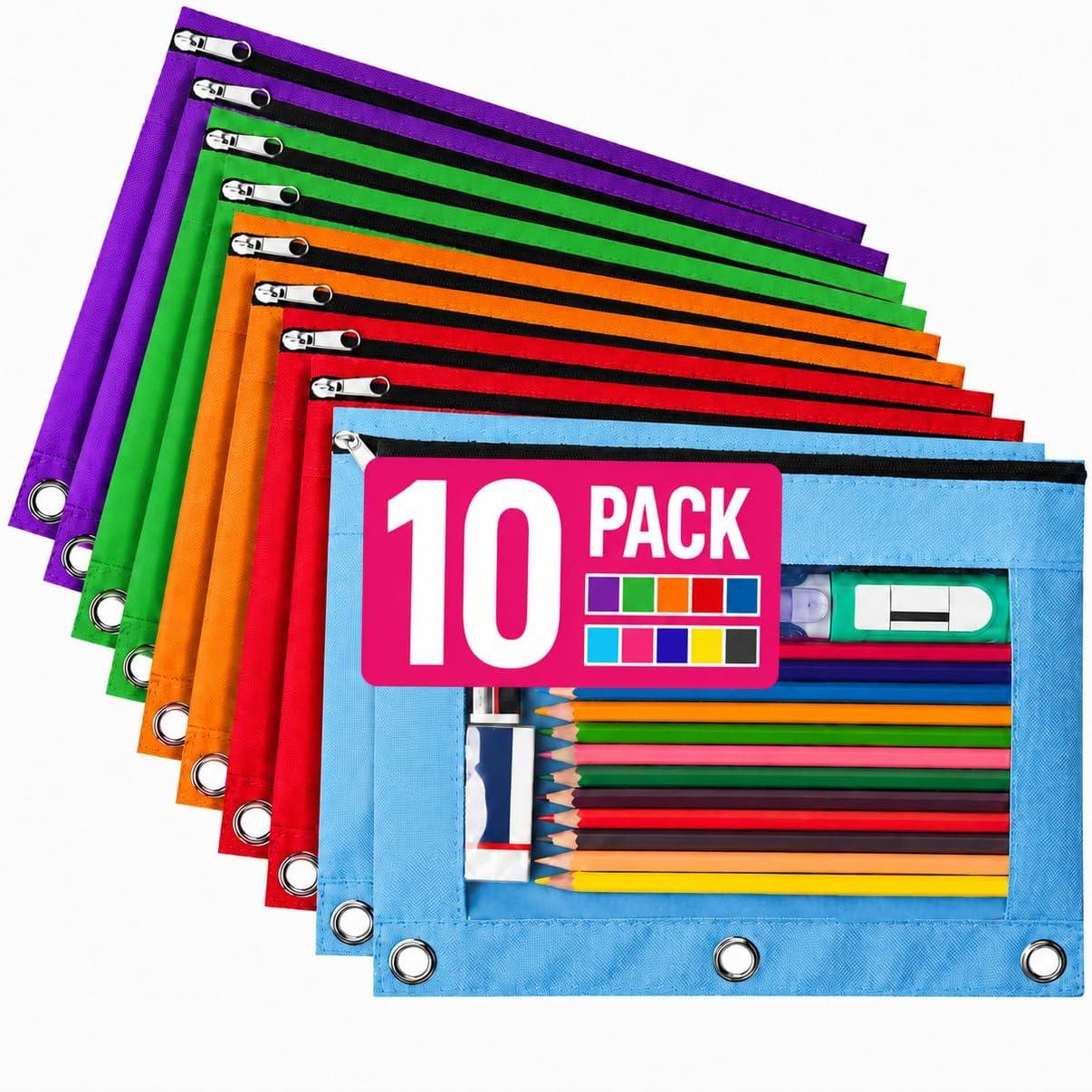 Forvencer 10 Pencil Pouches For 3 Ring Binders Amazon