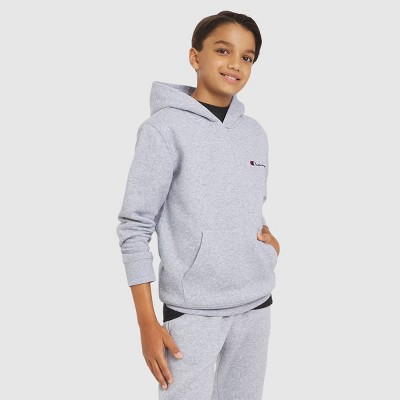 Champion Kid's Signature Fleece Pullover Hoodie - Heathered Gray M