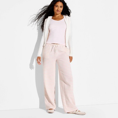 Women's Graphic Sweatpants - Pink Striped XXL