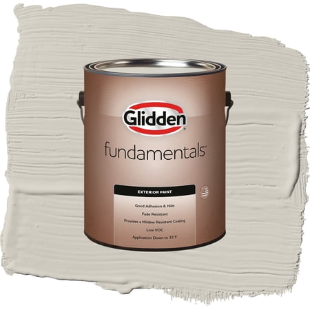 Glidden Fundamentals Whiskers / Gray, Flat Exterior Paint, 1 Gallon