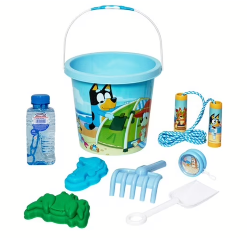 7-Piece Little Kids Bluey Beach Bucket Summer Fun Set Walmart