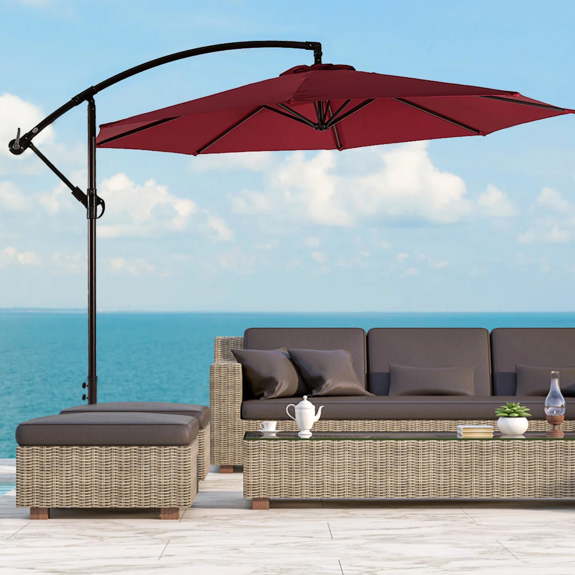 10' Cantilever Umbrella with Base $90