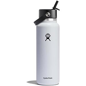 40oz Hydro Flask Wide Mouth Vacuum Insulated Stainless Steel Water Bottle (White) $20
