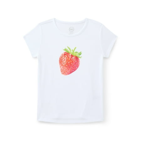 Wonder Nation Girls Embellished Graphic Tee with Short Sleeves, Sizes 4-18 & Plus