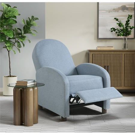 Relax-A-Lounger Lansing Modern Pushback Recliner, Blue Fabric