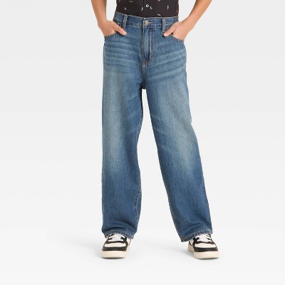 Boys' Mid-Rise Baggy Jeans - art class™ Medium Wash 7