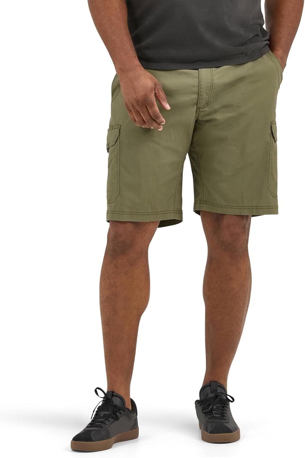 Lee Men's Big & Tall Extreme Motion Crossroad Cargo Short, Olive Night, 46