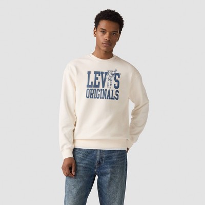 Levi's Men's Relaxed Fit Graphic Crewneck Sweatshirt - Cream L