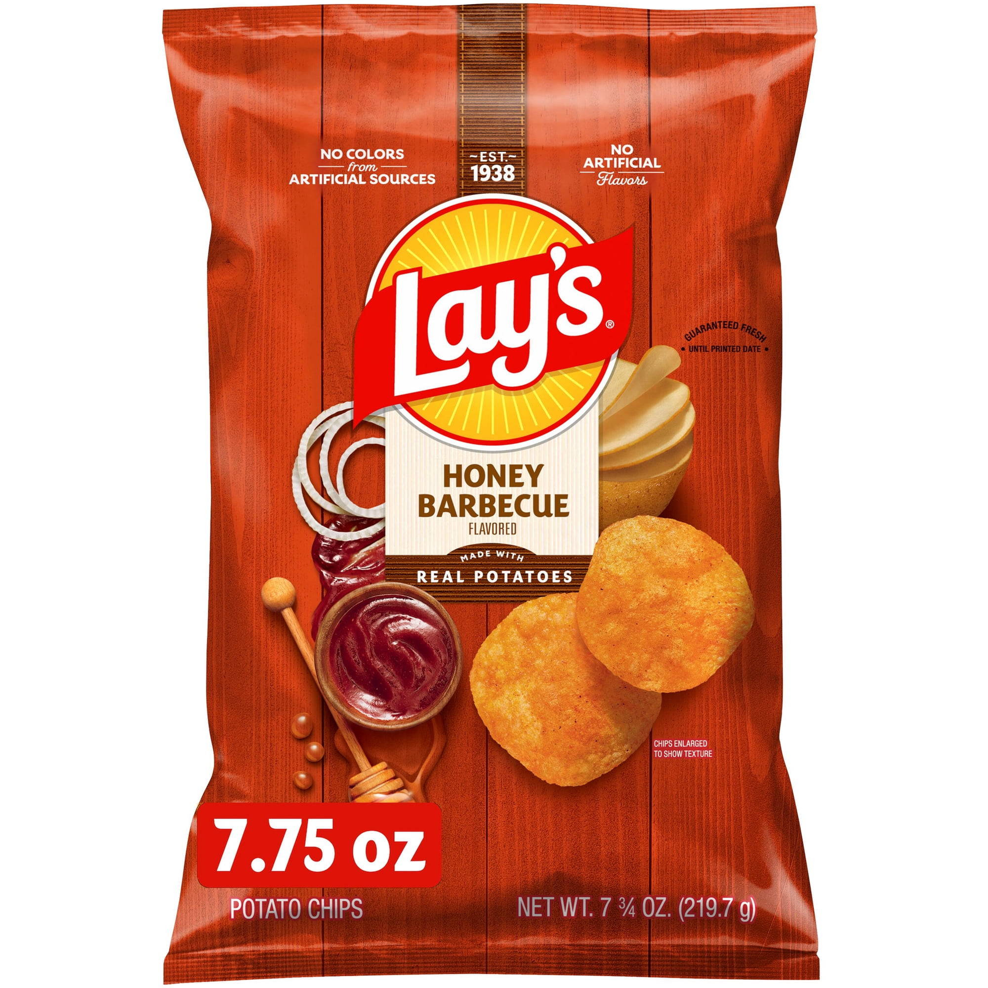 Lay's Honey Barbecue Potato Chips Bag, 7.75 oz