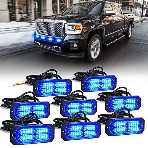 8-Pack Xprite Blue 20-LED Grille Strobe Lights Kit Amazon