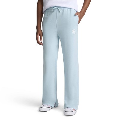 Converse® Girls' French Terry Relaxed Flare Sweatpants - Light Blue M