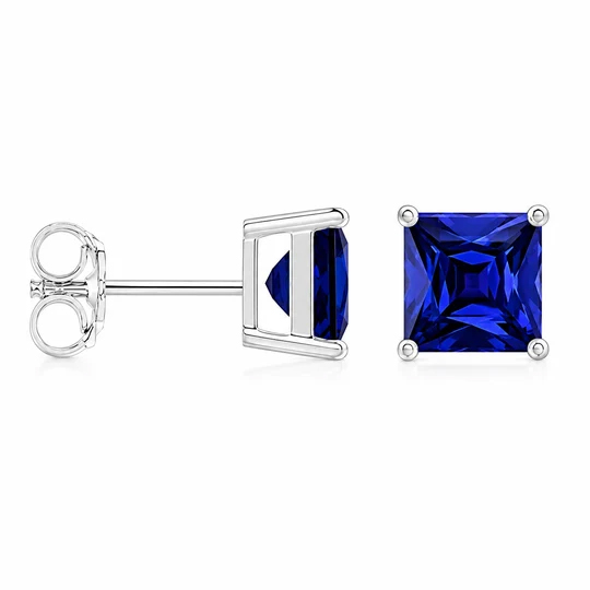 Sterling Silver Lab Sapphire Studs $14