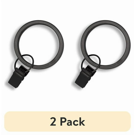 (2 pack) Better Homes & Gardens Plated Oil Rubbed Bronze Curtain Clip Rings (7 Pack)