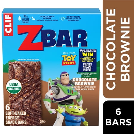 Zbar Chocolate Brownie Soft-Baked Energy Snack Bars, Organic Granola Bars, Snacks for Kids, 6ct