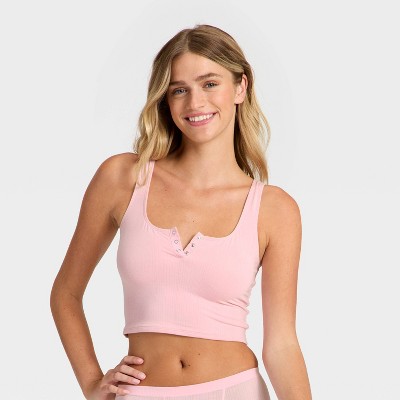 Women's Modal Blend Cropped Tank Top - Auden™ Blush XS