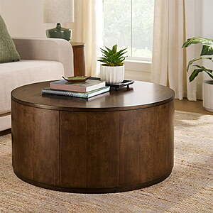 Better Homes & Gardens Miller Drum Coffee Table (Walnut or Black) $71 + Free S&H
