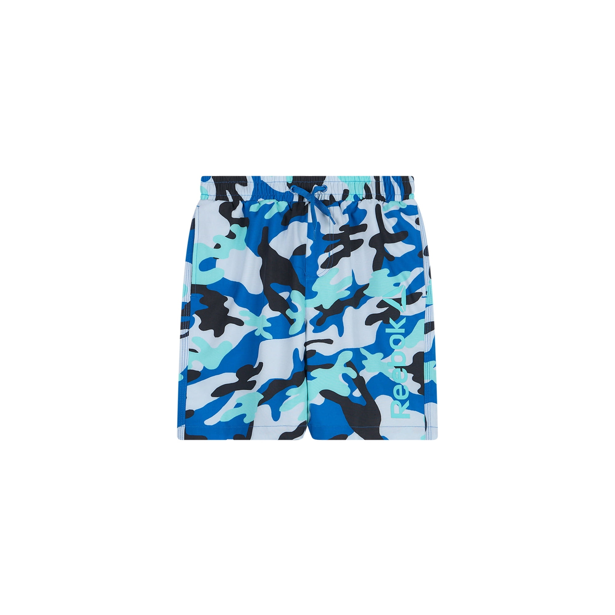 Reebok Boys Volley Swim Trunks with Elastic Drawstring Waistband and UPF 50+ Protection, Sizes 4-18