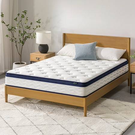 Zinus 10" Pocket Coil Euro Top Hybrid Mattress, Queen