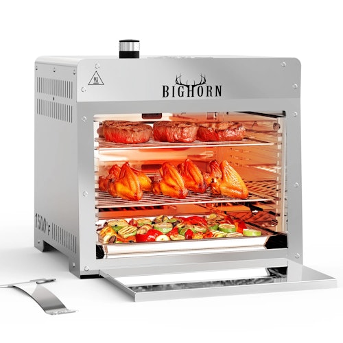 Big Horn Outdoors 1,500℉ Infrared Steak Grill w/ Pizza Stone