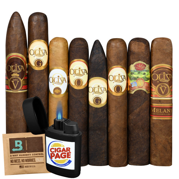 8-Cigar Oliva Sampler & Torch Lighter $32